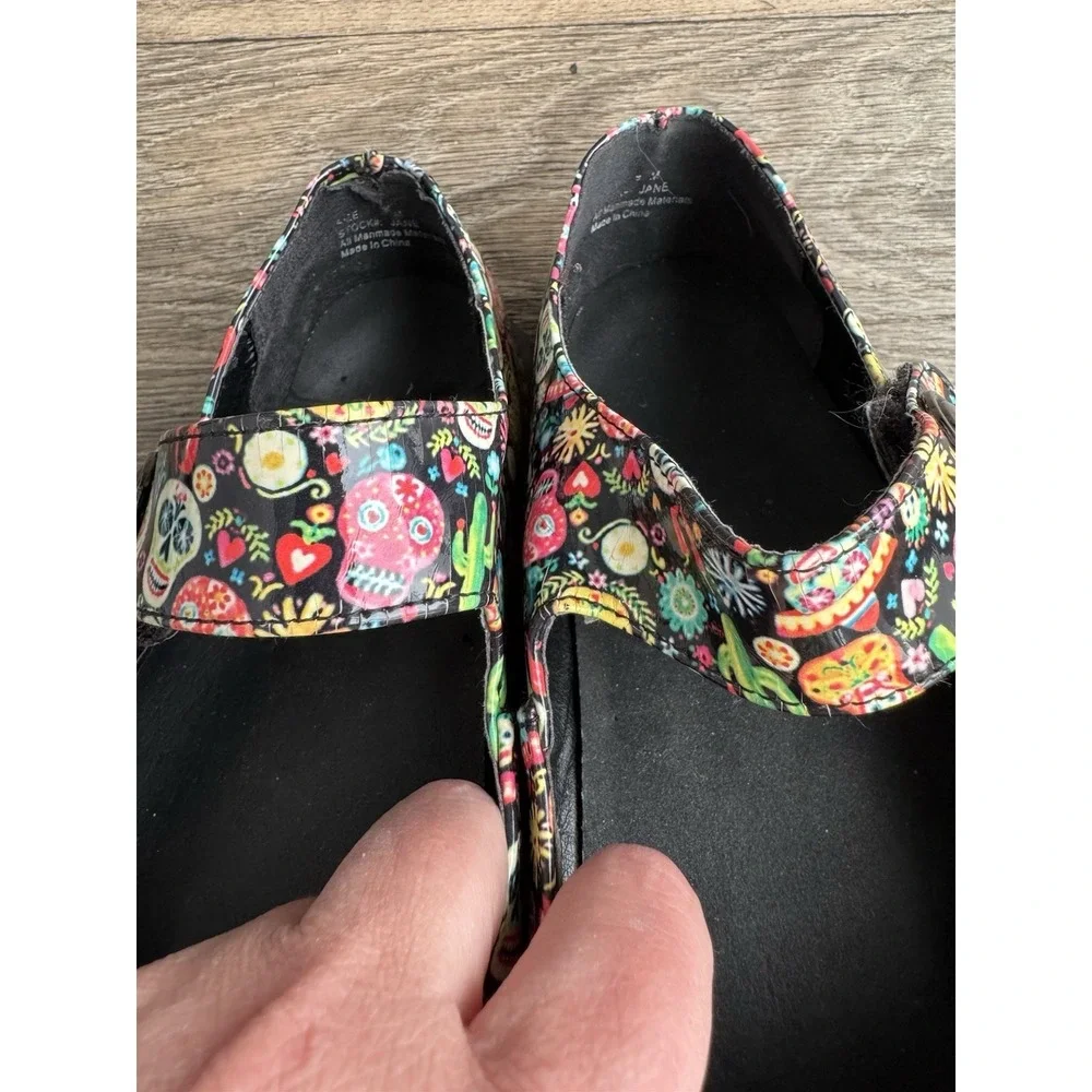 Alegria Paloma Women's Shoes Mary Jane-‎ Floral Sugar Skull Print Size 9